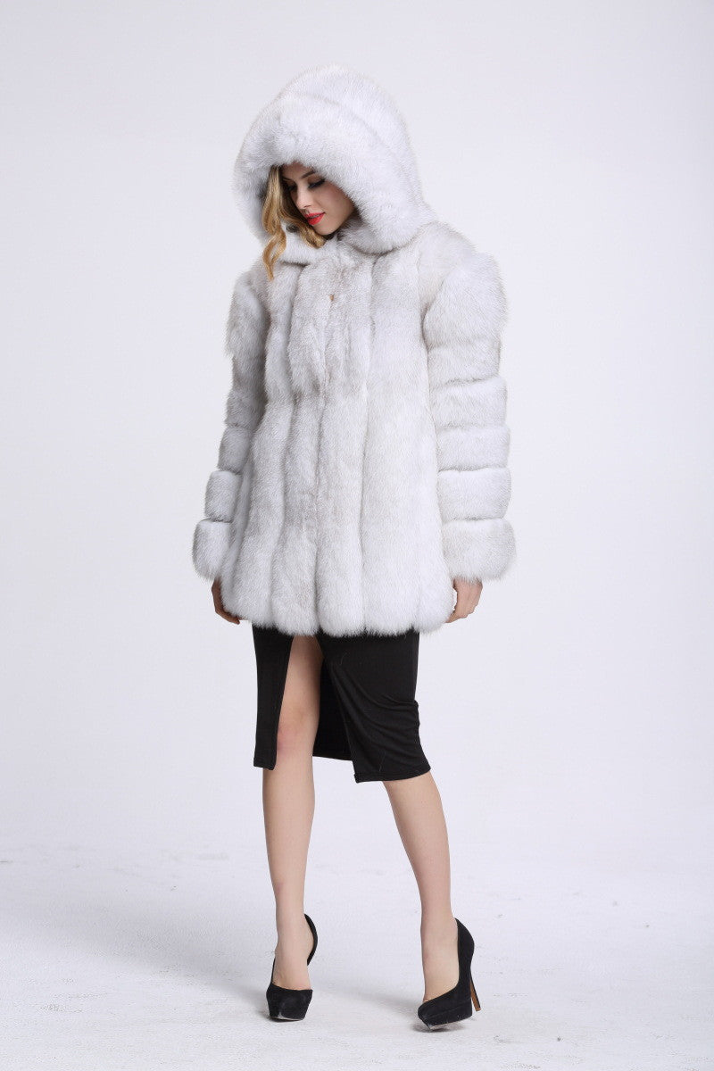 Faux fox fur coat