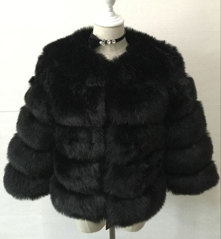 Mink Coats Women Winter New Fashion FAUX Fur Coat Elegant Thick Warm Outerwear Fake Fur Jacket Chaquetas Mujer