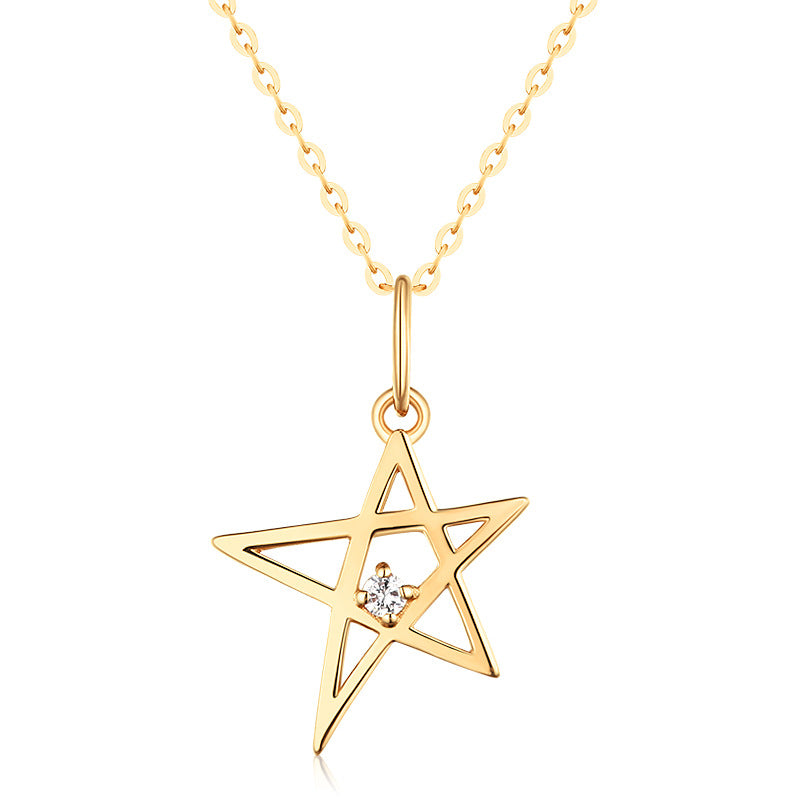 Gold necklace female little star personality Pendant