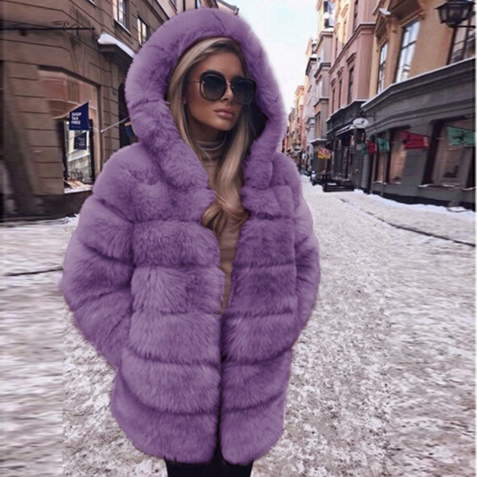 Women Luxury Winter Warm Fluffy Faux Fur Short Coat Jacket