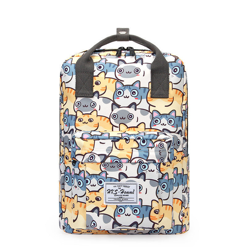 Printed school bag junior high school student backpack