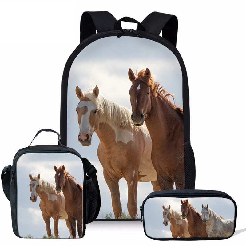 Mustang Personality Student School Bag Lunch Bag