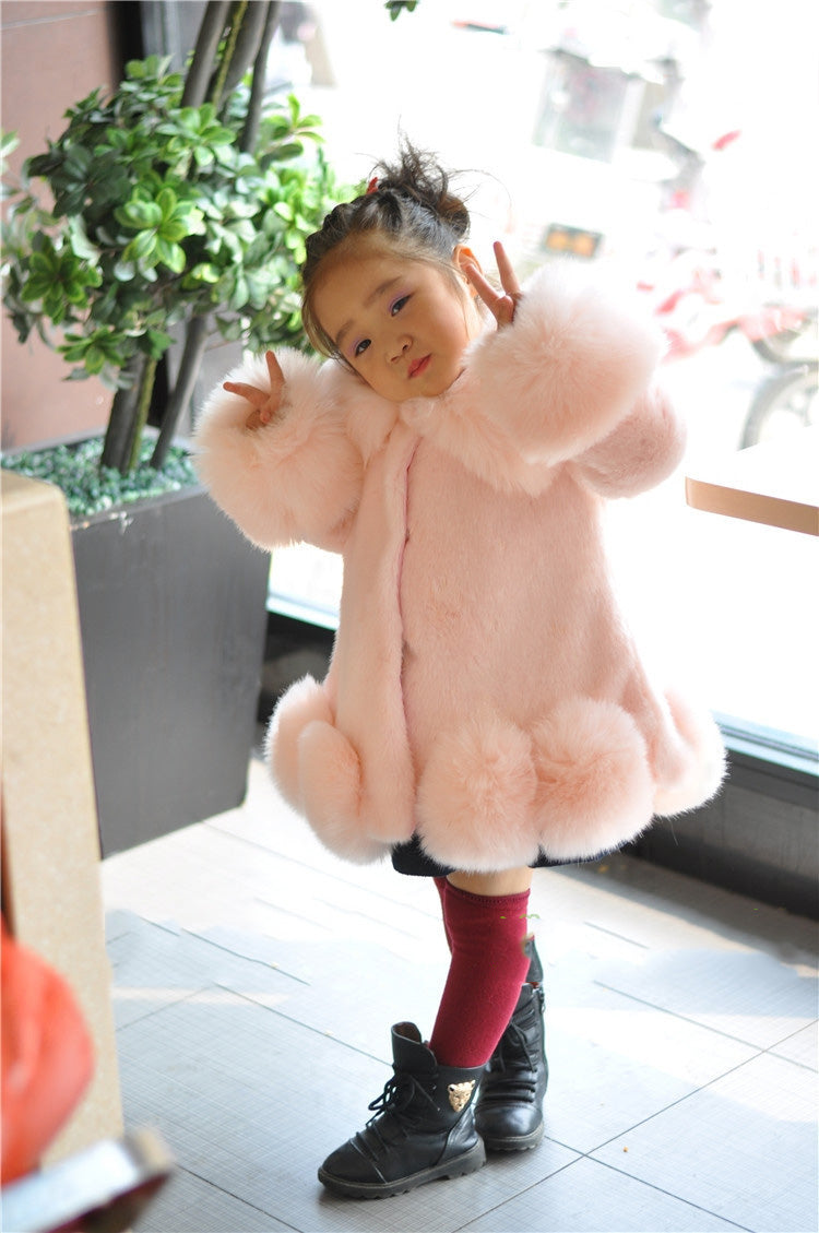 Children's Faux Fur Coat Parent-Child Coat