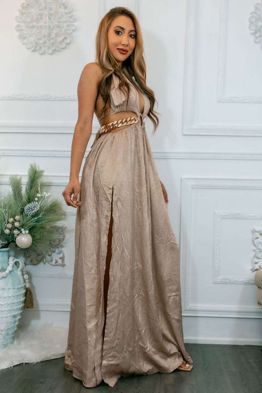 Extravaganza Cut Out Maxi with Side Slits Dress