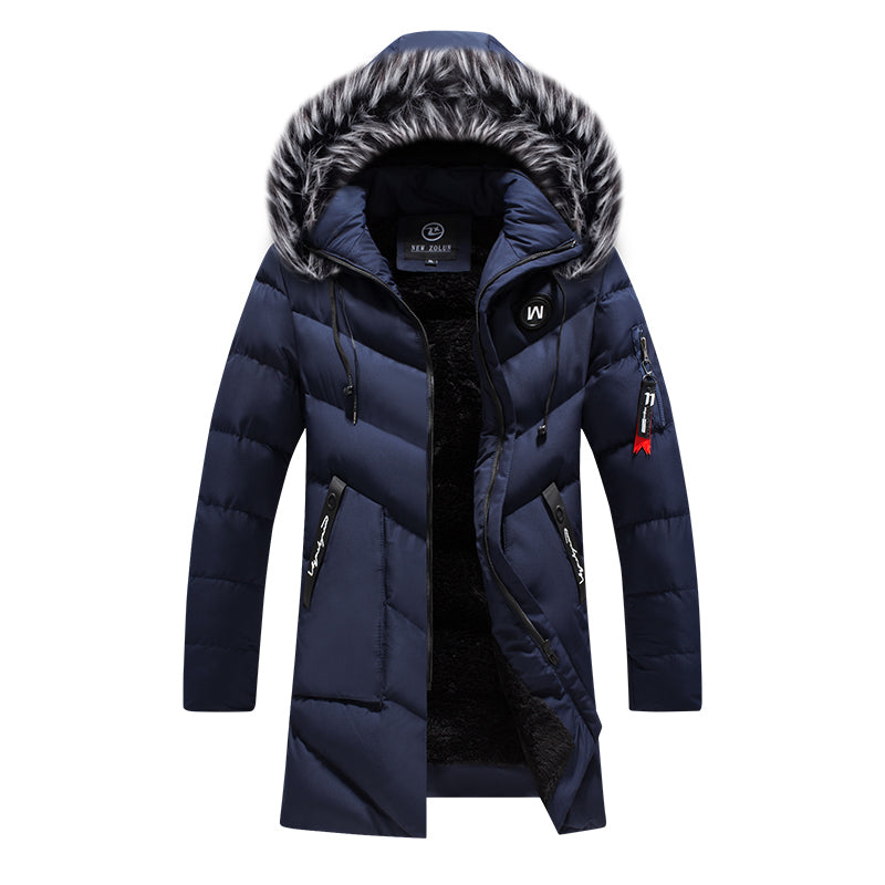 Men's fur collar hooded down jacket