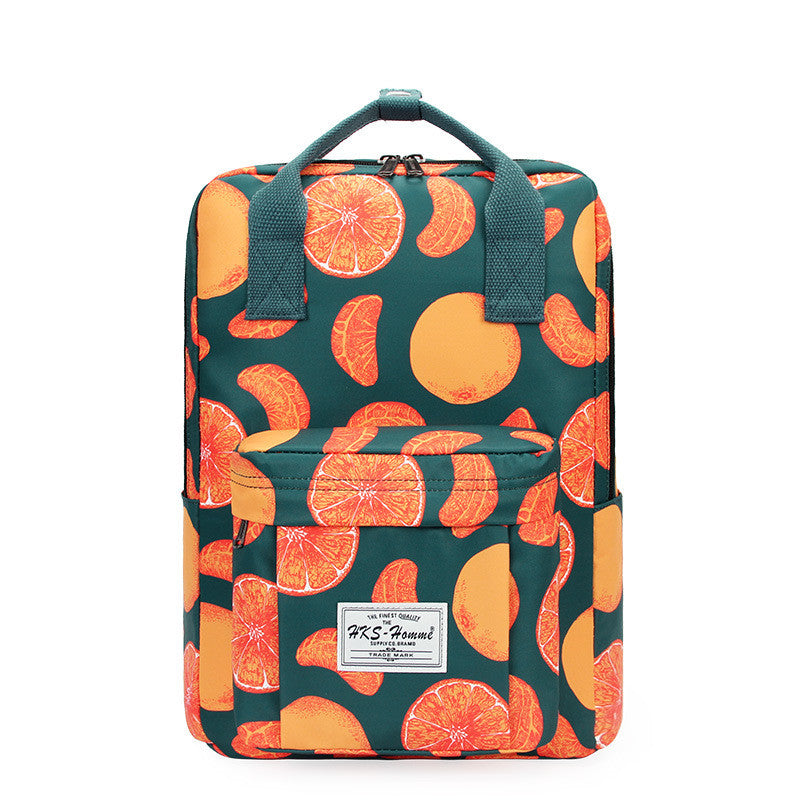 Printed school bag junior high school student backpack