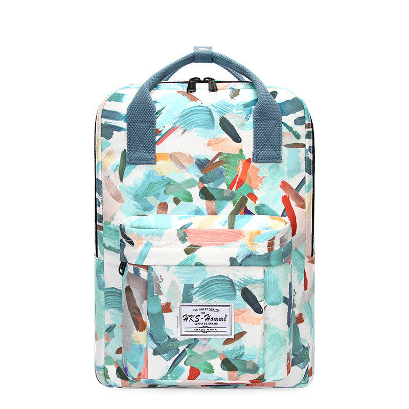 Printed school bag junior high school student backpack