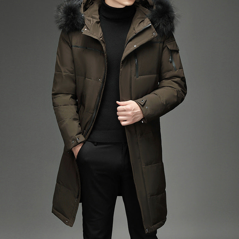 Men's Faux Fur Long Over Knee Down Workwear