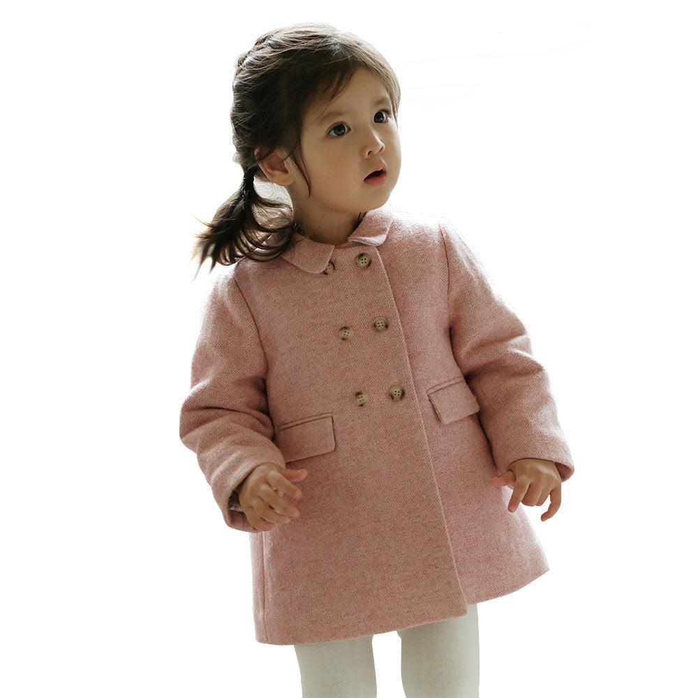 Children's Coat Girls' Woolen Coat High-definition Warm