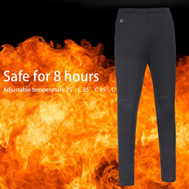 USB Heated Outdoor Hiking Winter Sport Thermal Pants Mens Heating Travel Trousers