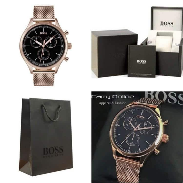 HUGO BOSS Mens Rose Gold Companion Watch HB 1513548