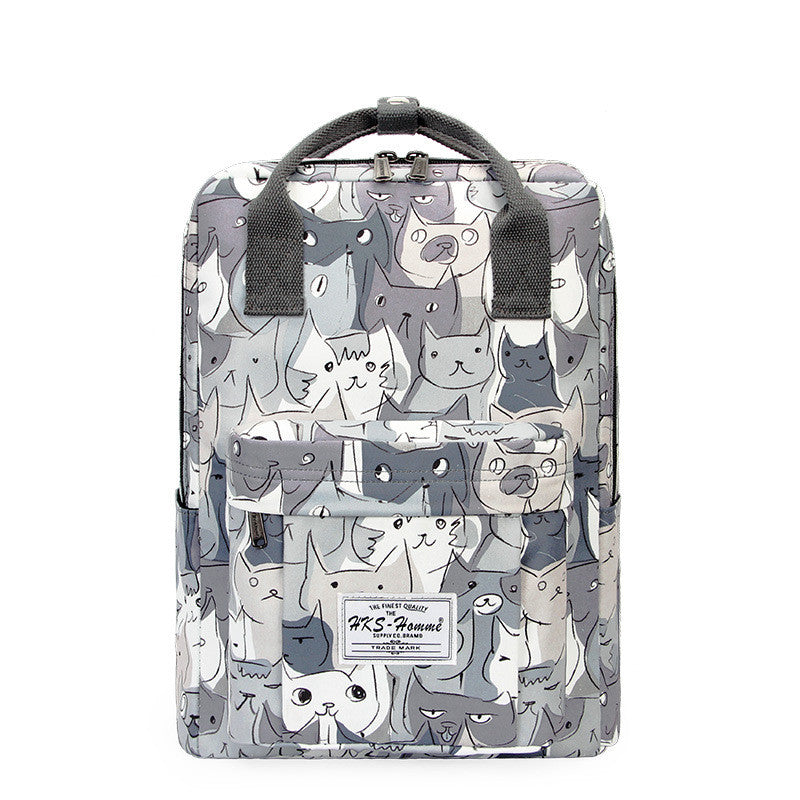 Printed school bag junior high school student backpack