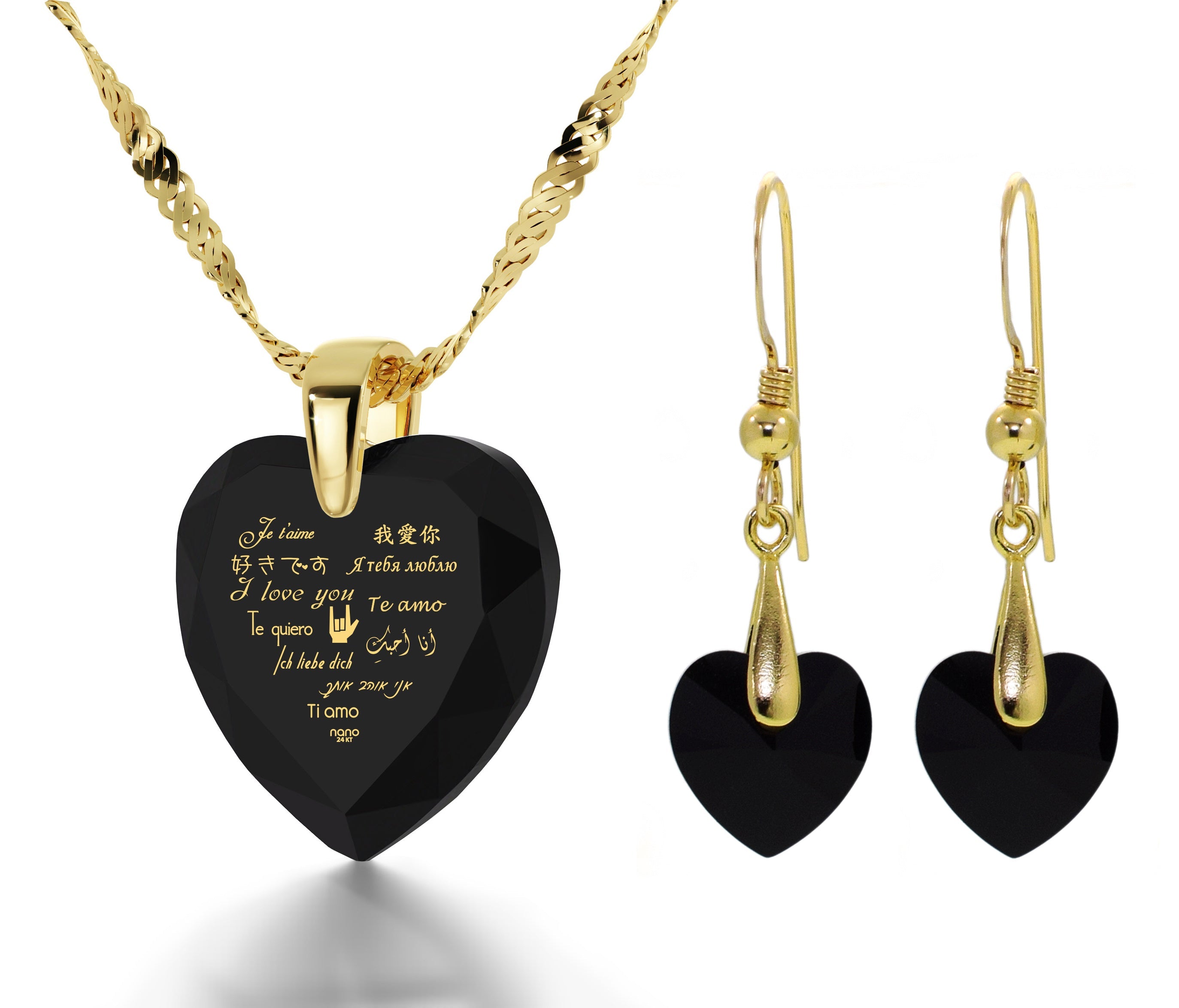 Gold Plated Silver I Love You Necklace