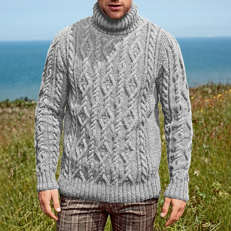 Crocheted thick wool sweater