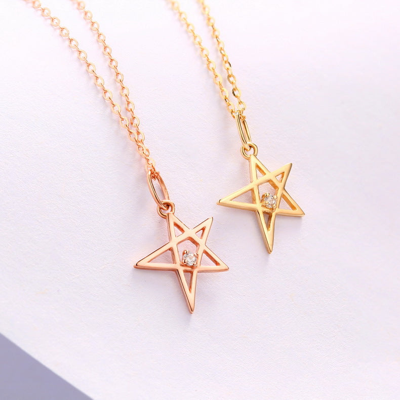 Gold necklace female little star personality Pendant