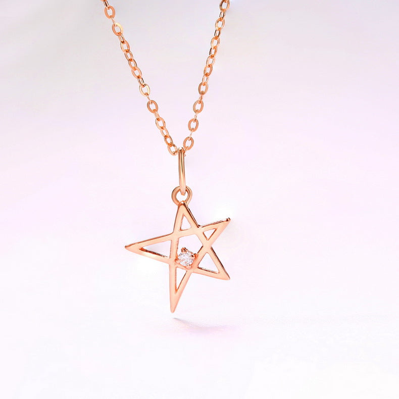 Gold necklace female little star personality Pendant