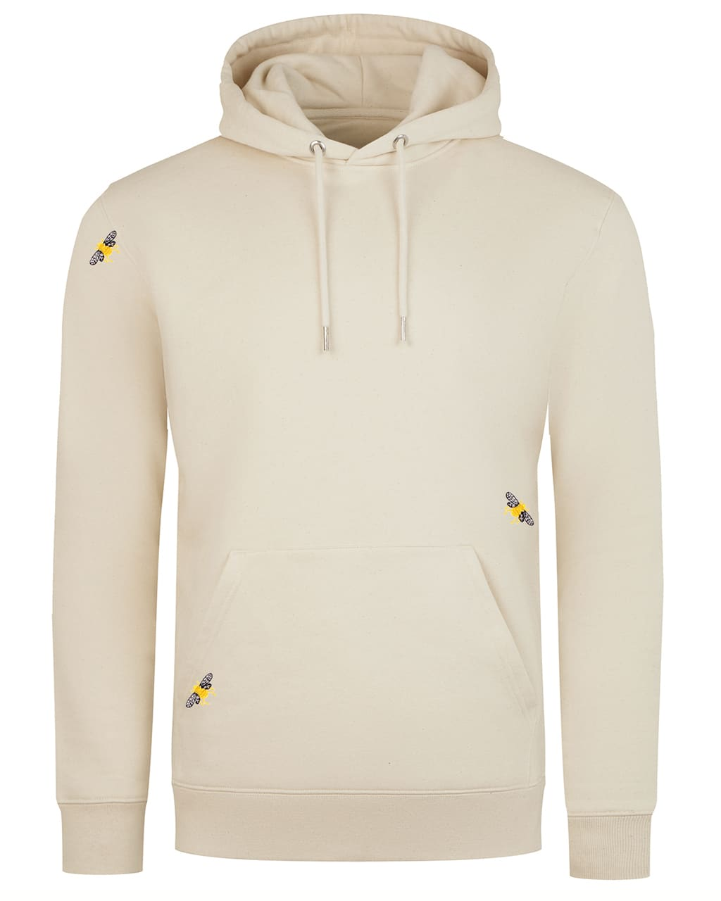 Bee Embroidered Hoodie Ecru Men