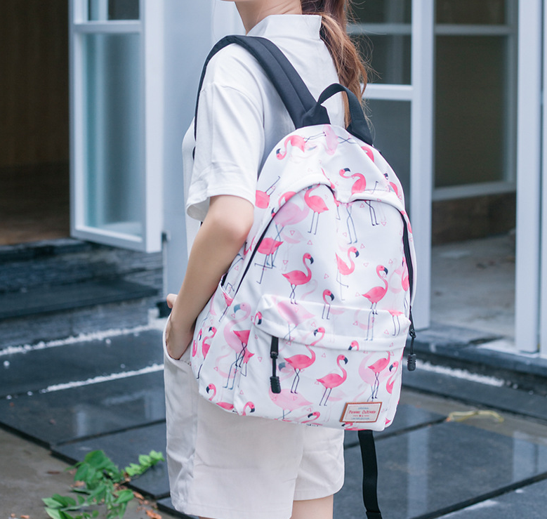 Middle school student schoolbag female print backpack