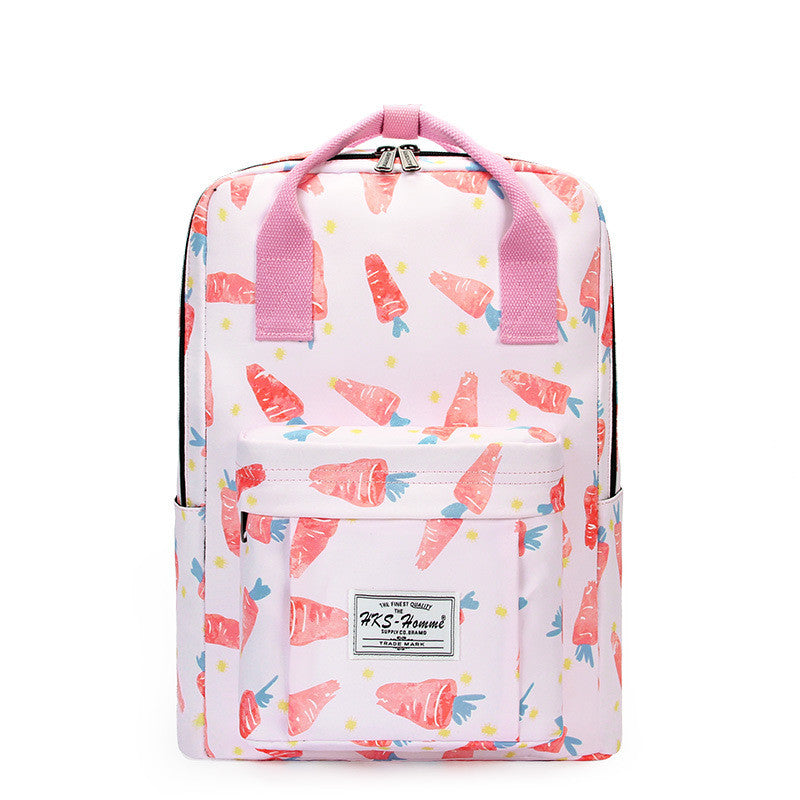 Printed school bag junior high school student backpack