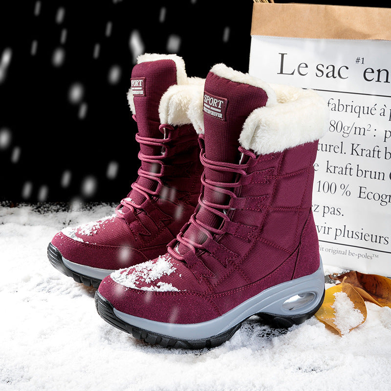 Snow Boots Women Winter Plus Velvet Warm Cotton Shoes Thick-soled Outdoor