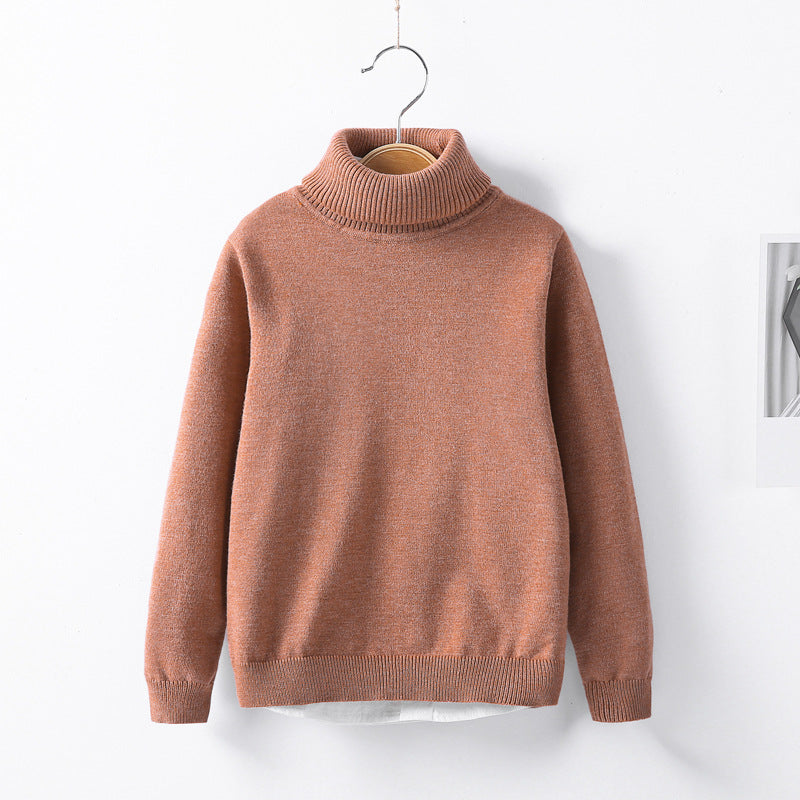 Autumn and winter high collar children's knitwear