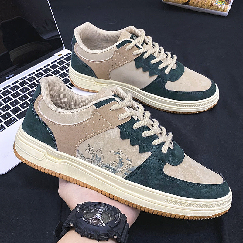 Lace-up Casual Shoes Men Soft Thick Sole Fashion Comfortable Breathable Flats Sneakers