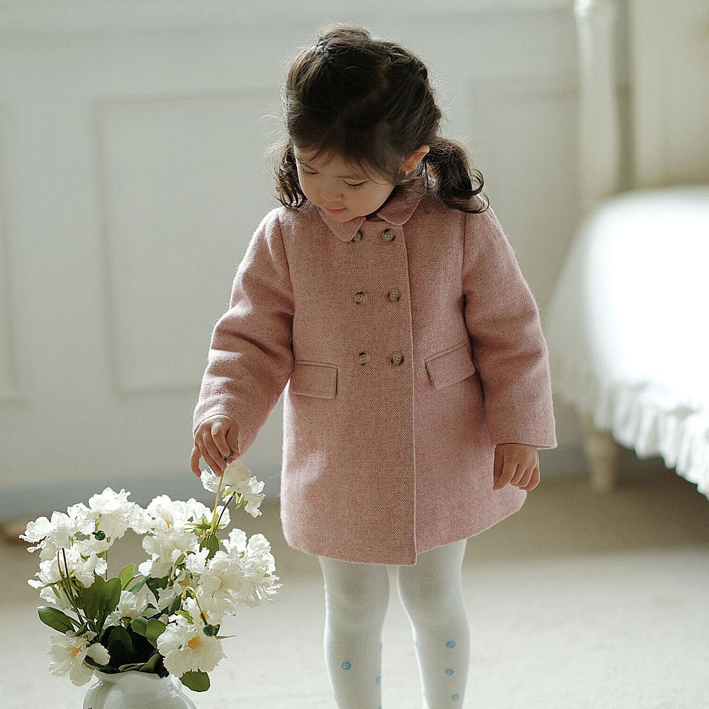 Children's Coat Girls' Woolen Coat High-definition Warm