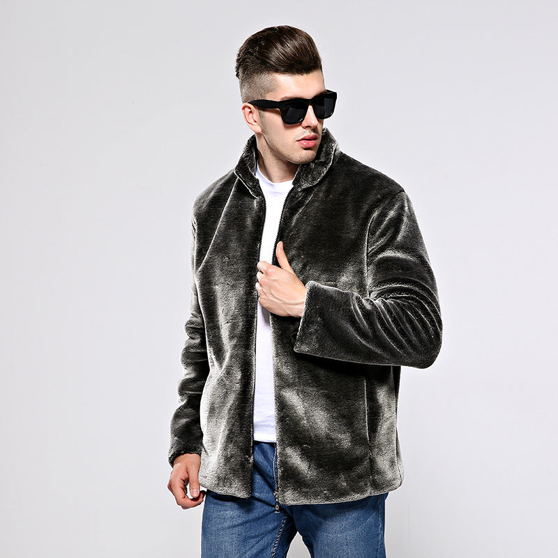 Men's Faux Fur Jacket Mink Fur Coat