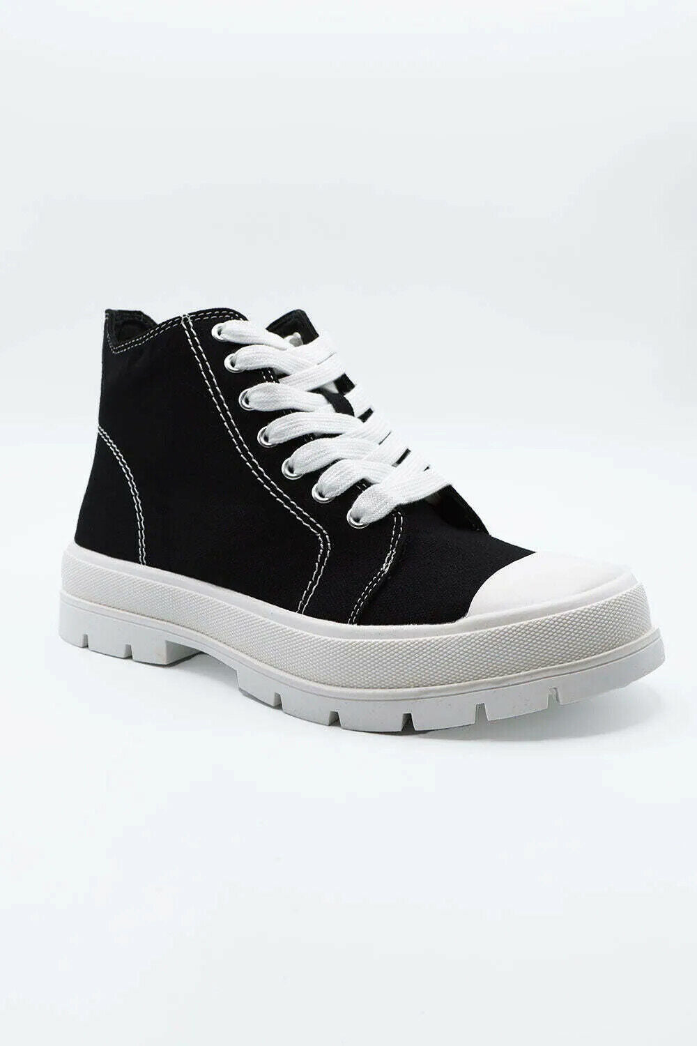 Chunky Platform Heel High-Top Sneakers