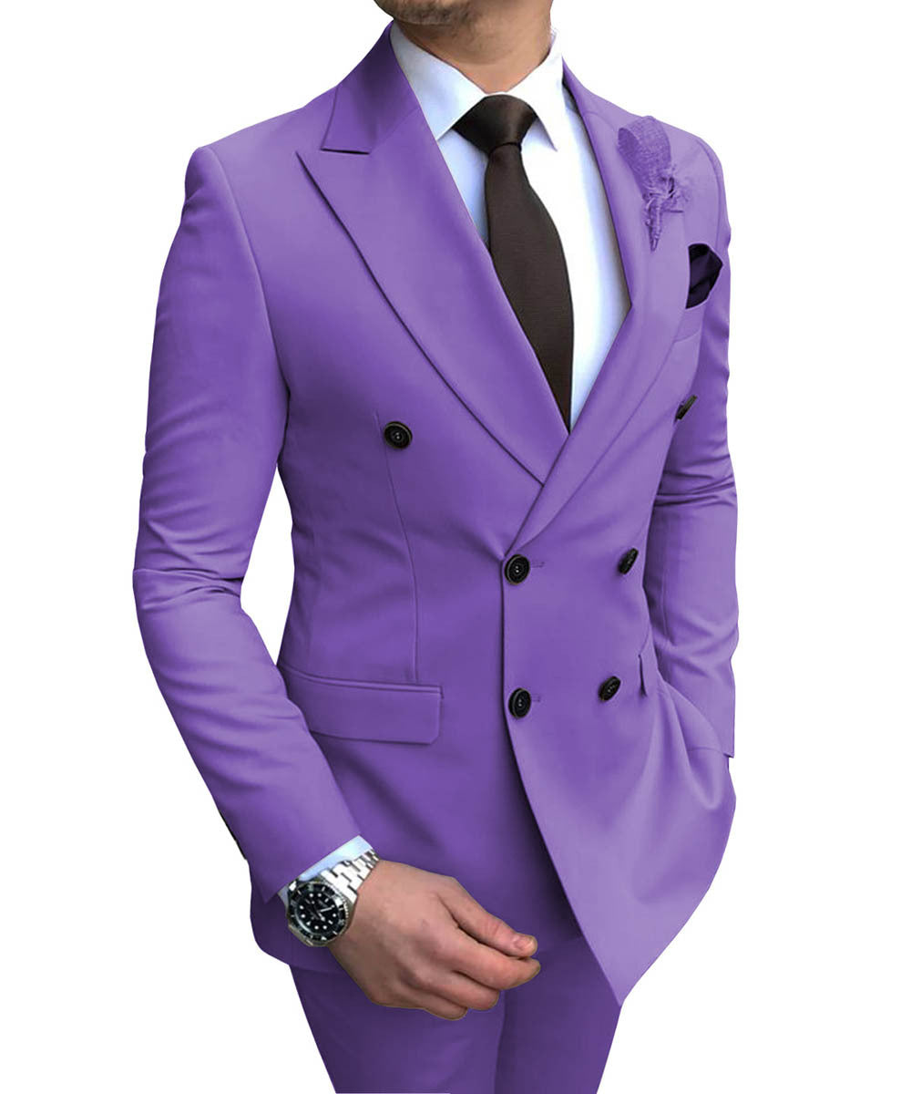 Double Breasted Wedding Groomsman Suit