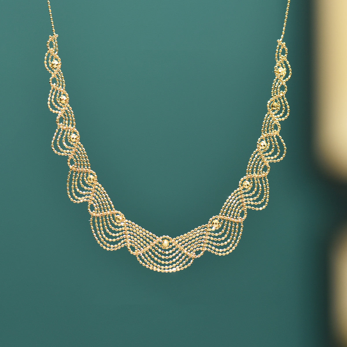 Women's Fashion 18k Gold Lace Necklace