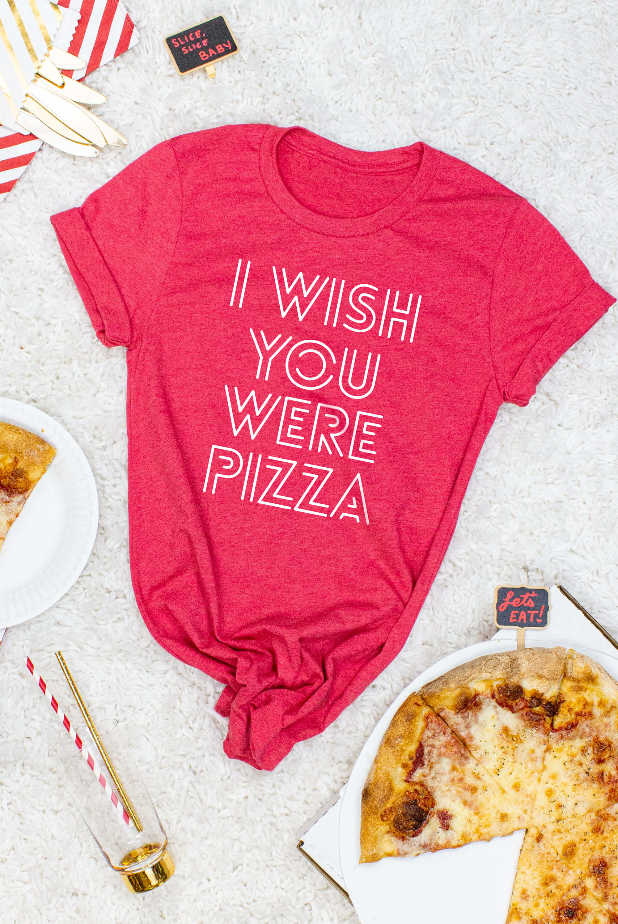 Pizza Theme Tees - You Wish I Was Single | Wish You Were Pizza | Bachelorette T-Shirt