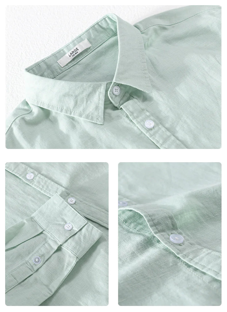 Men's Cotton-Linen Long Sleeve Shirt