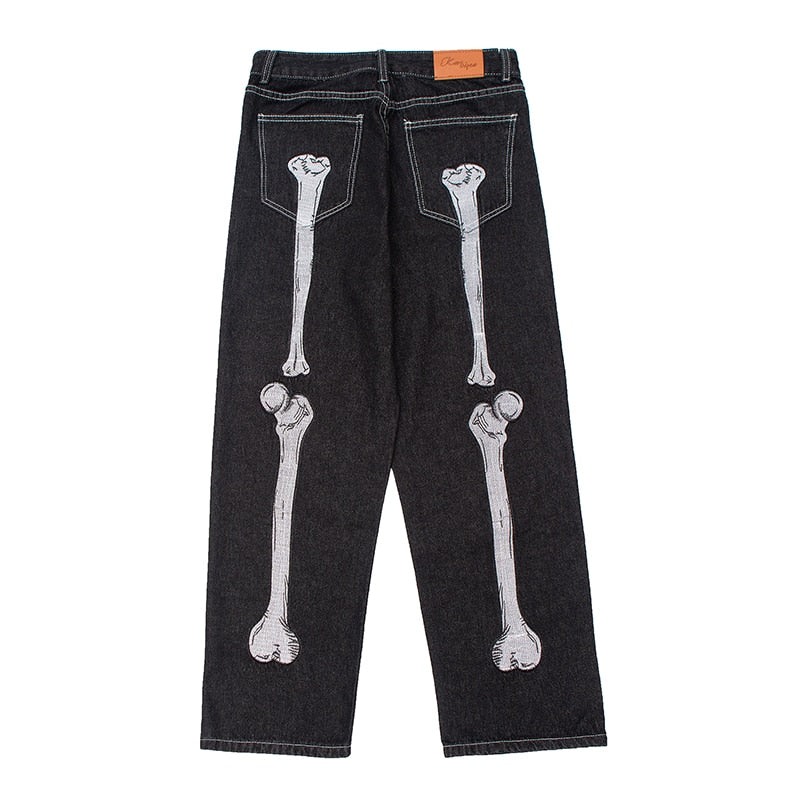 Retro Skull Hand Bone Pants