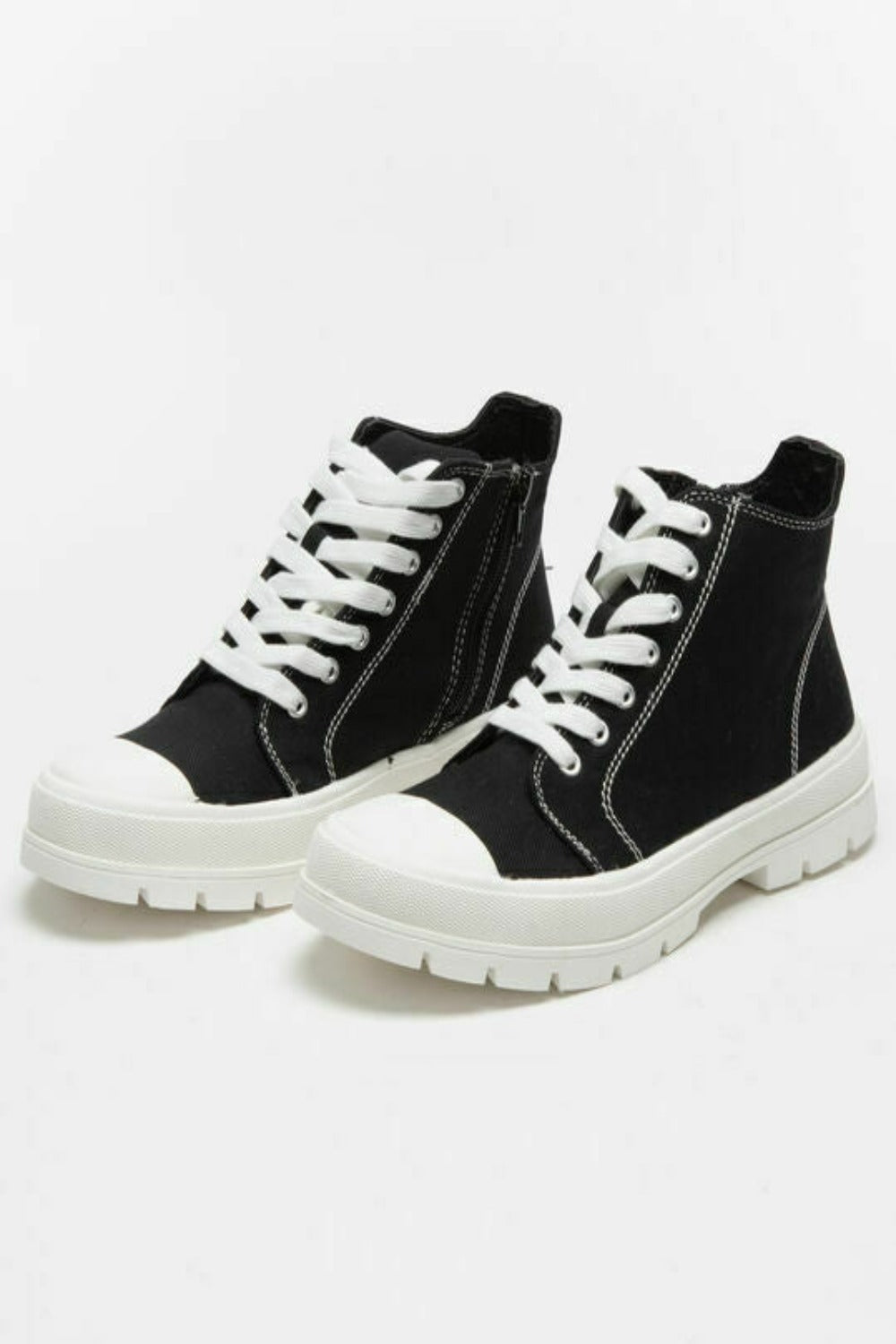 Chunky Platform Heel High-Top Sneakers