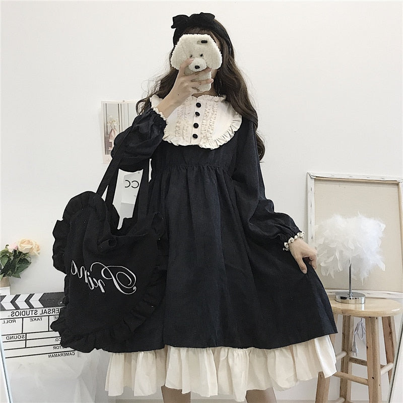 Japanese Style Autumn High Waist Dresses