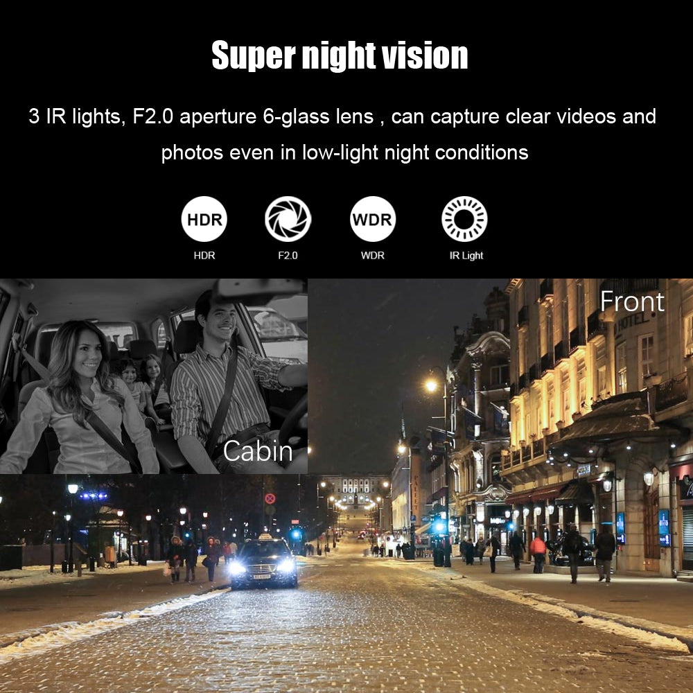 2 Lens Car Video Recorder HD1080P