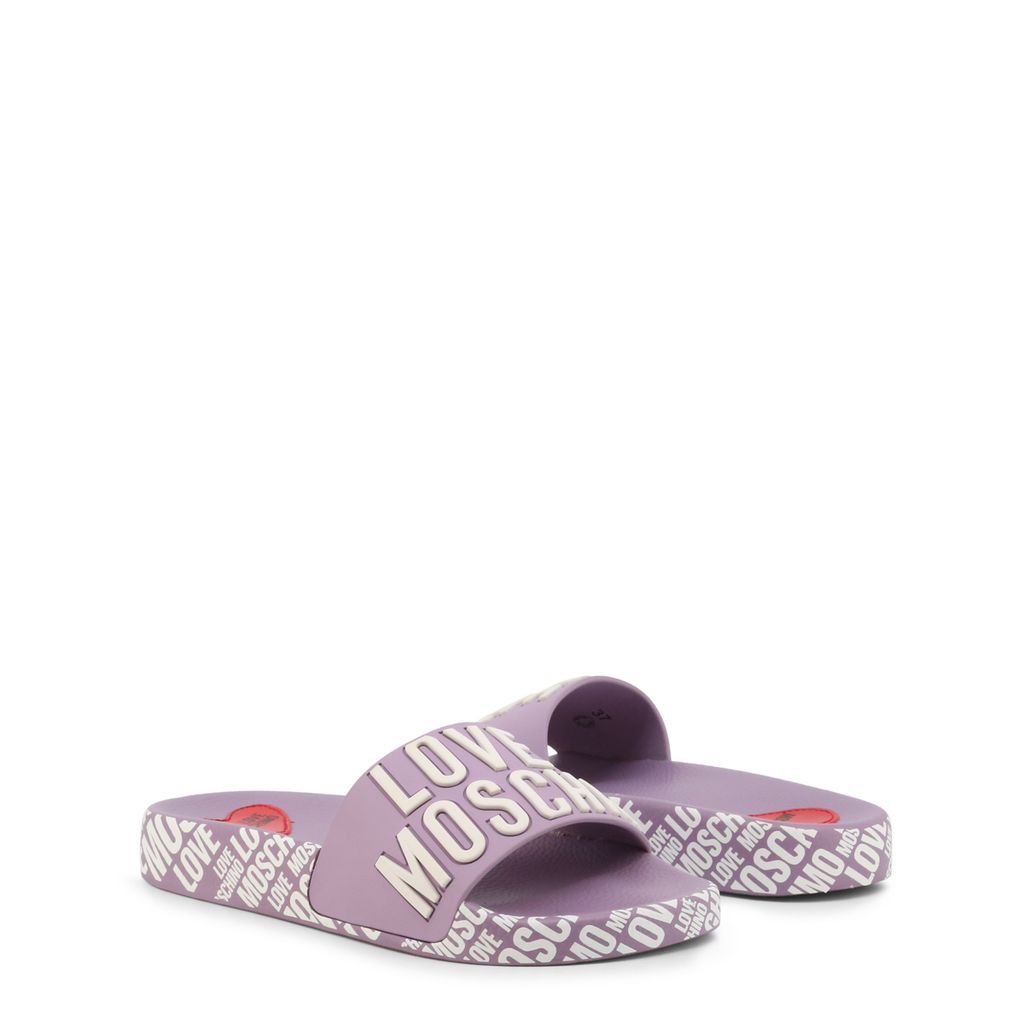 Love Moschino Pretty Purple Slide Sandals